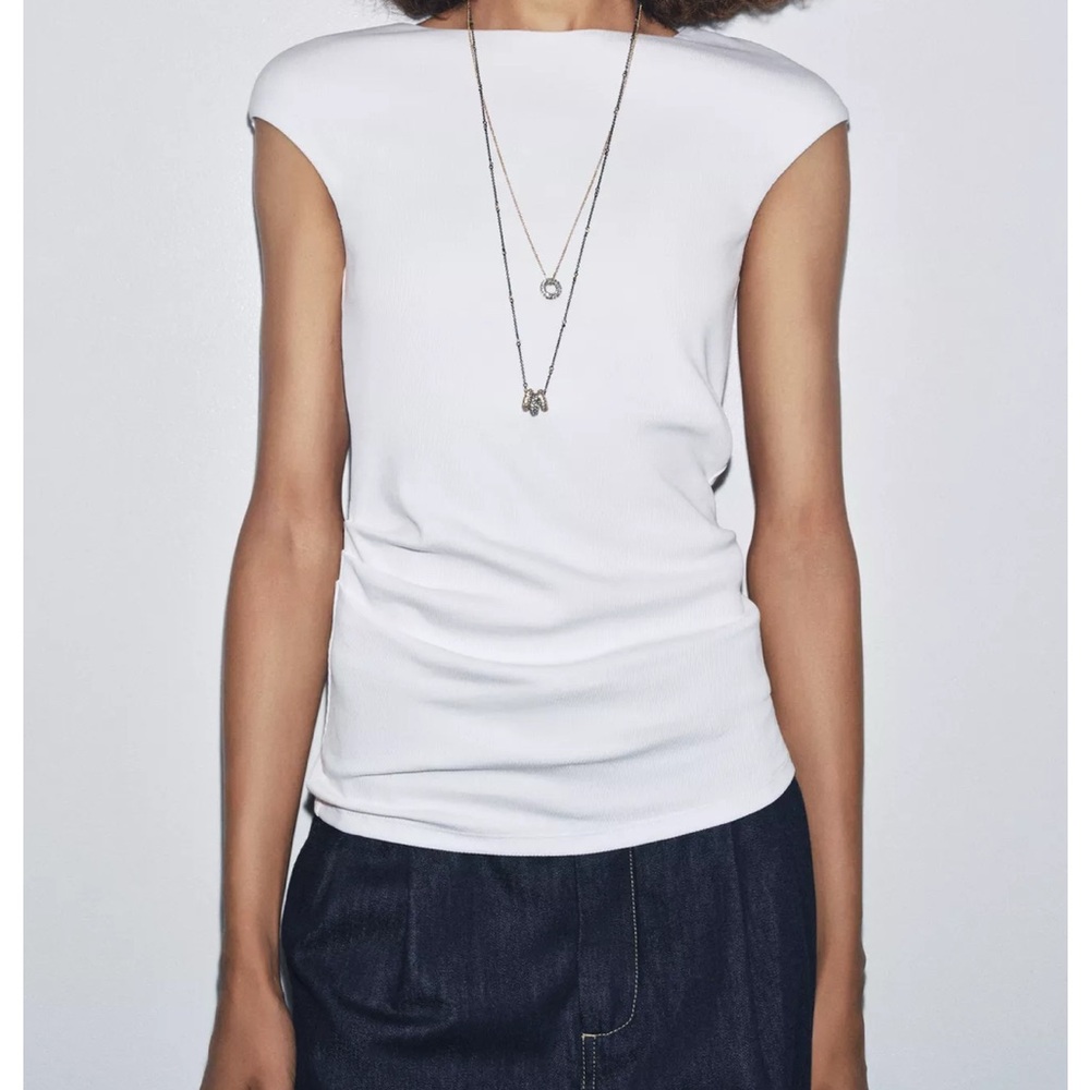 Zara White Short Sleeve Tee